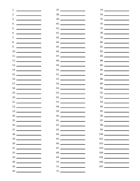 Number Lists .